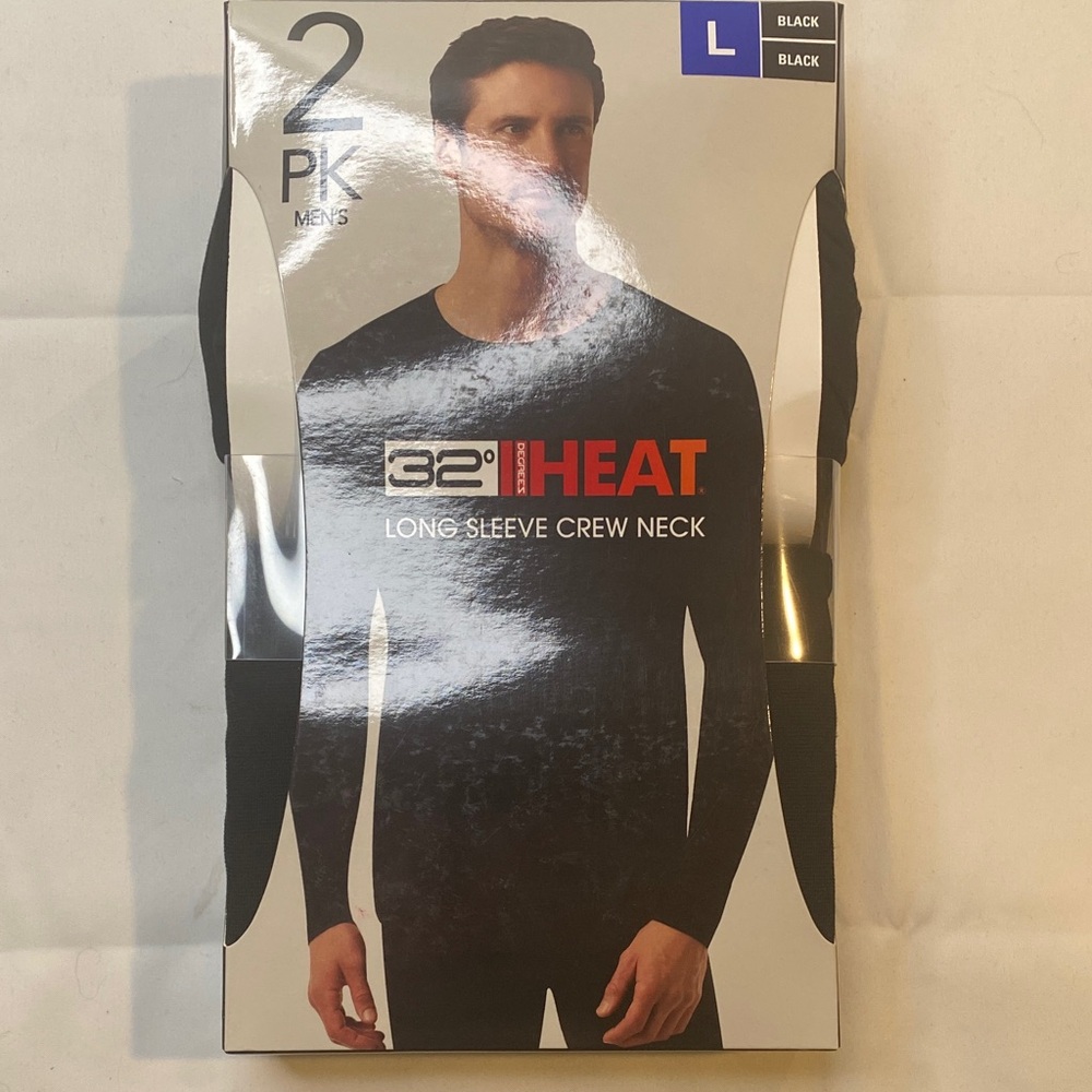 32 Degrees Black Crew Neck‎ Long-Sleeve 2-Pack
